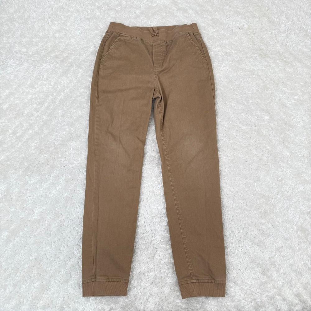 Janie & Jack Boy's 14 Stone Brown Twill Pants Knit Pull On Stretch Waist Casual